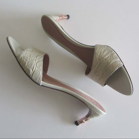 GUCCI Tom Ford alligator bamboo slide sandals 7 B - Picture 4 of 7